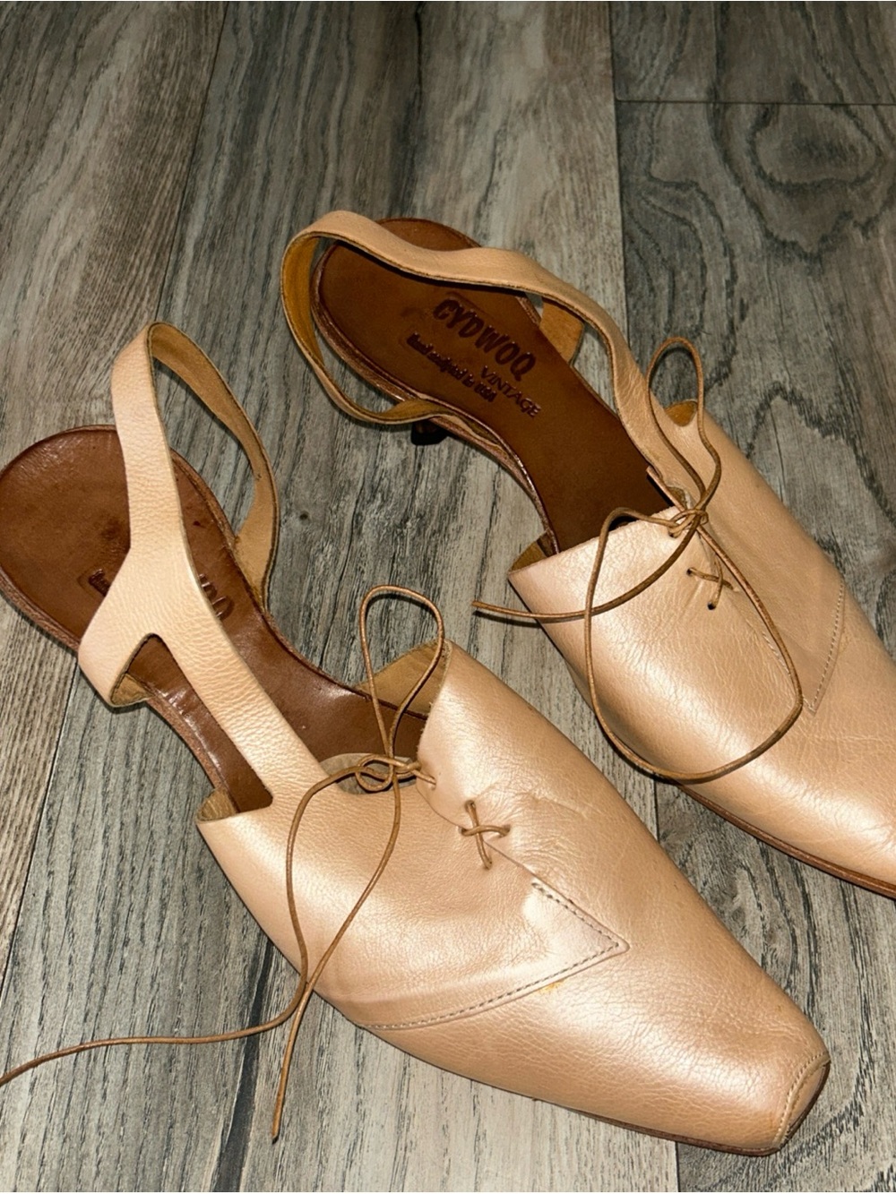 CYDWOQ Womens 41 10.5 US Leather Kitten Heel USA Handmade Shoes